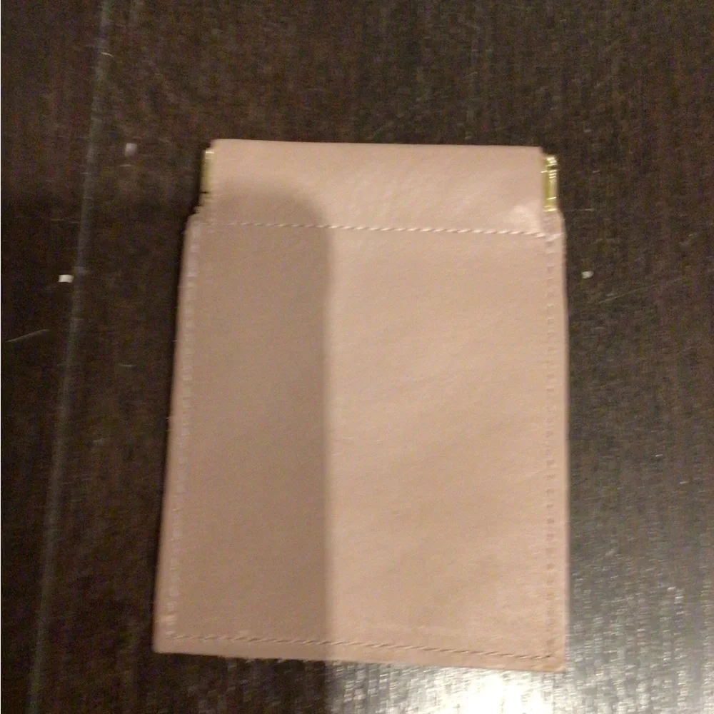 NEW! Los Angeles Apparel fawn Beige Leather Card Holder